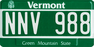 VT license plate NNV988