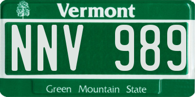VT license plate NNV989