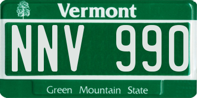 VT license plate NNV990
