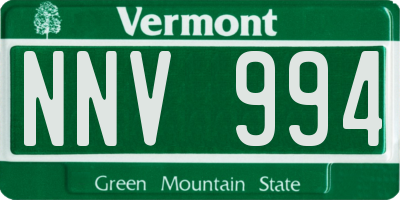 VT license plate NNV994