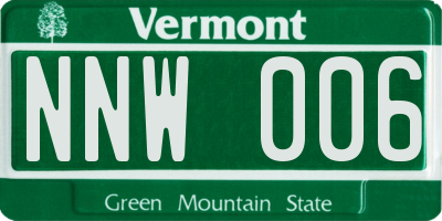 VT license plate NNW006