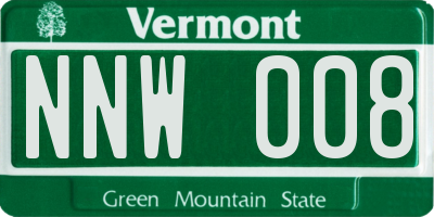 VT license plate NNW008