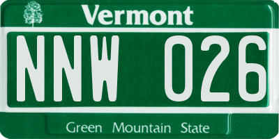VT license plate NNW026