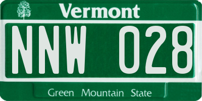 VT license plate NNW028