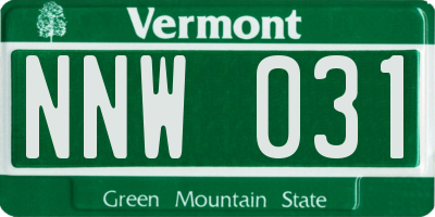 VT license plate NNW031