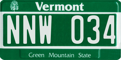 VT license plate NNW034