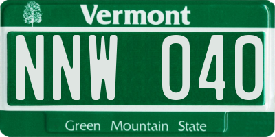 VT license plate NNW040