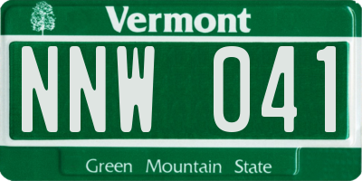 VT license plate NNW041