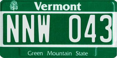 VT license plate NNW043