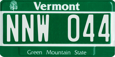 VT license plate NNW044