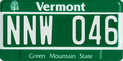 VT license plate NNW046