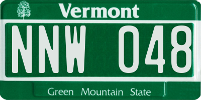 VT license plate NNW048