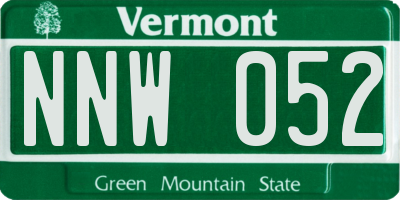 VT license plate NNW052