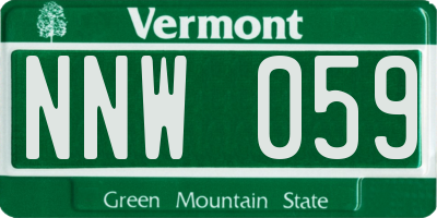 VT license plate NNW059