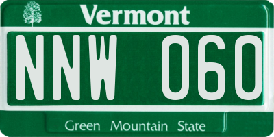 VT license plate NNW060