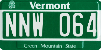 VT license plate NNW064