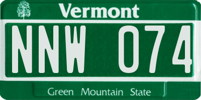 VT license plate NNW074