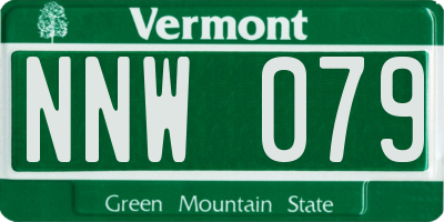 VT license plate NNW079