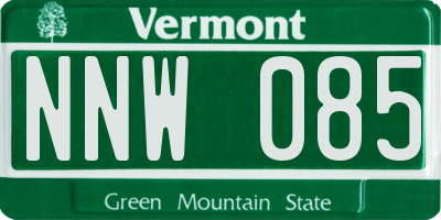 VT license plate NNW085