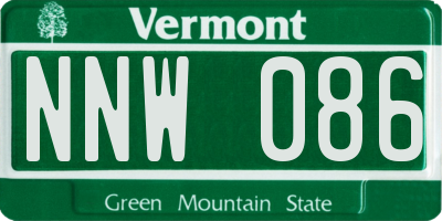 VT license plate NNW086