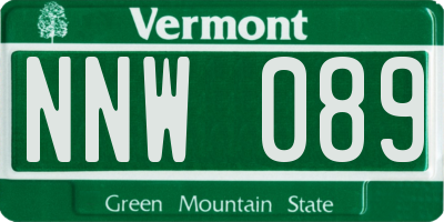 VT license plate NNW089