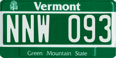 VT license plate NNW093