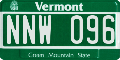 VT license plate NNW096