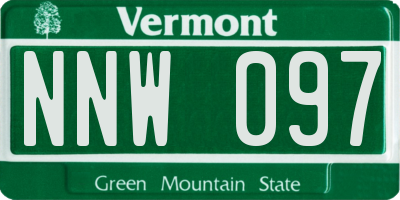 VT license plate NNW097