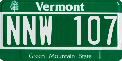 VT license plate NNW107