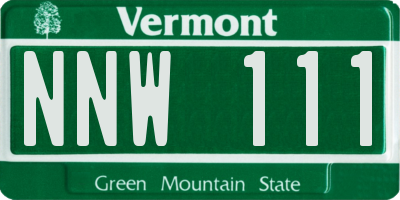 VT license plate NNW111