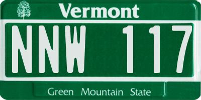 VT license plate NNW117