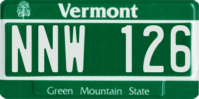 VT license plate NNW126