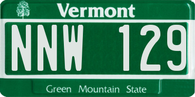 VT license plate NNW129