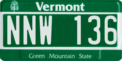 VT license plate NNW136
