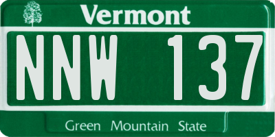 VT license plate NNW137