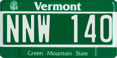 VT license plate NNW140