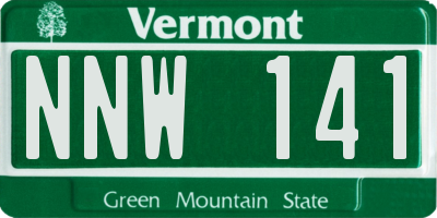 VT license plate NNW141