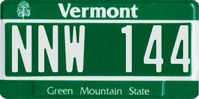 VT license plate NNW144
