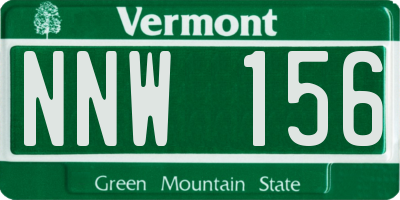 VT license plate NNW156