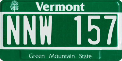 VT license plate NNW157