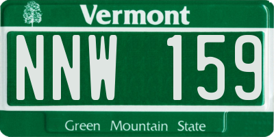 VT license plate NNW159