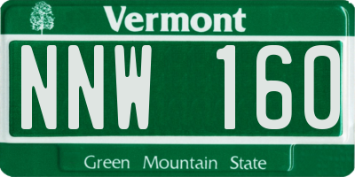 VT license plate NNW160