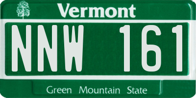 VT license plate NNW161