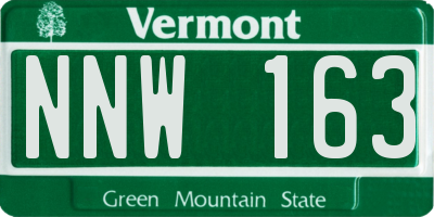 VT license plate NNW163