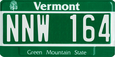 VT license plate NNW164
