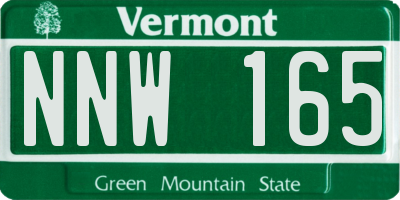 VT license plate NNW165