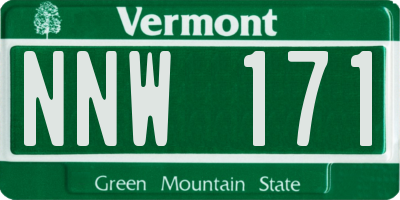 VT license plate NNW171