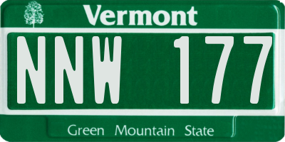 VT license plate NNW177