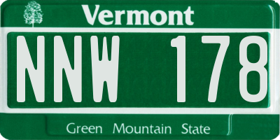 VT license plate NNW178
