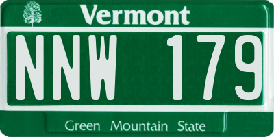 VT license plate NNW179